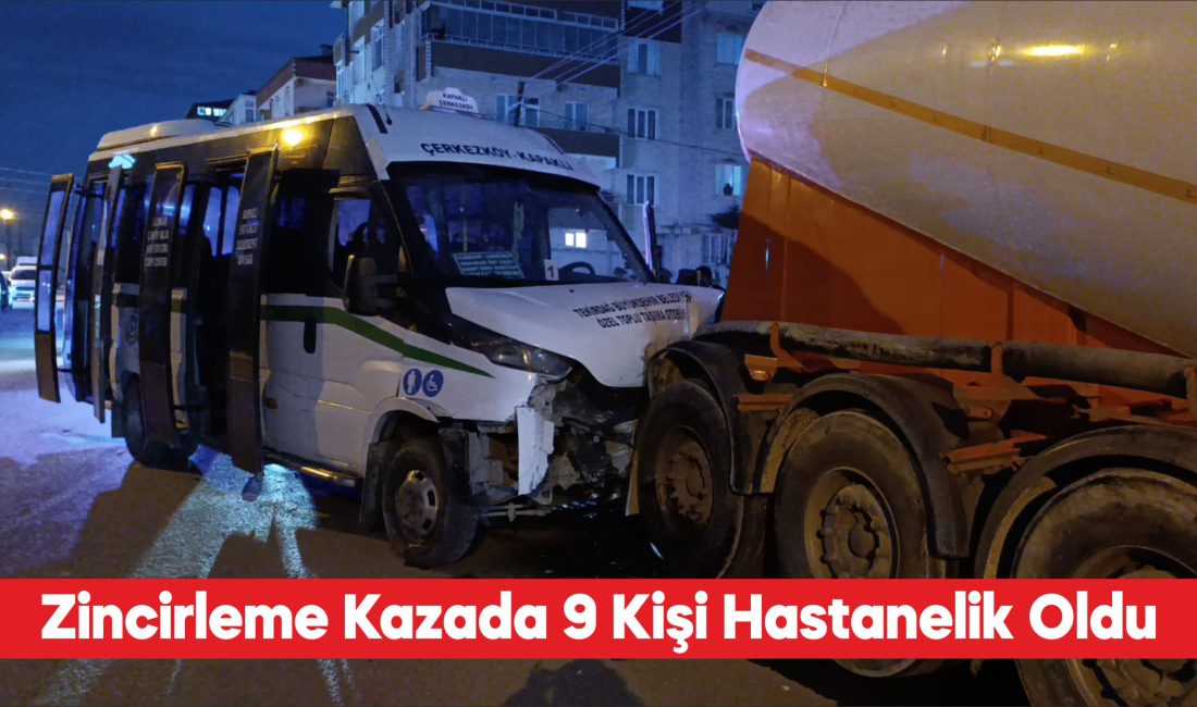 Tekirdağ’ın Kapaklı ilçesinde zincirleme trafik kazasında 9 kişi yaralandı. Cumhuriyet
