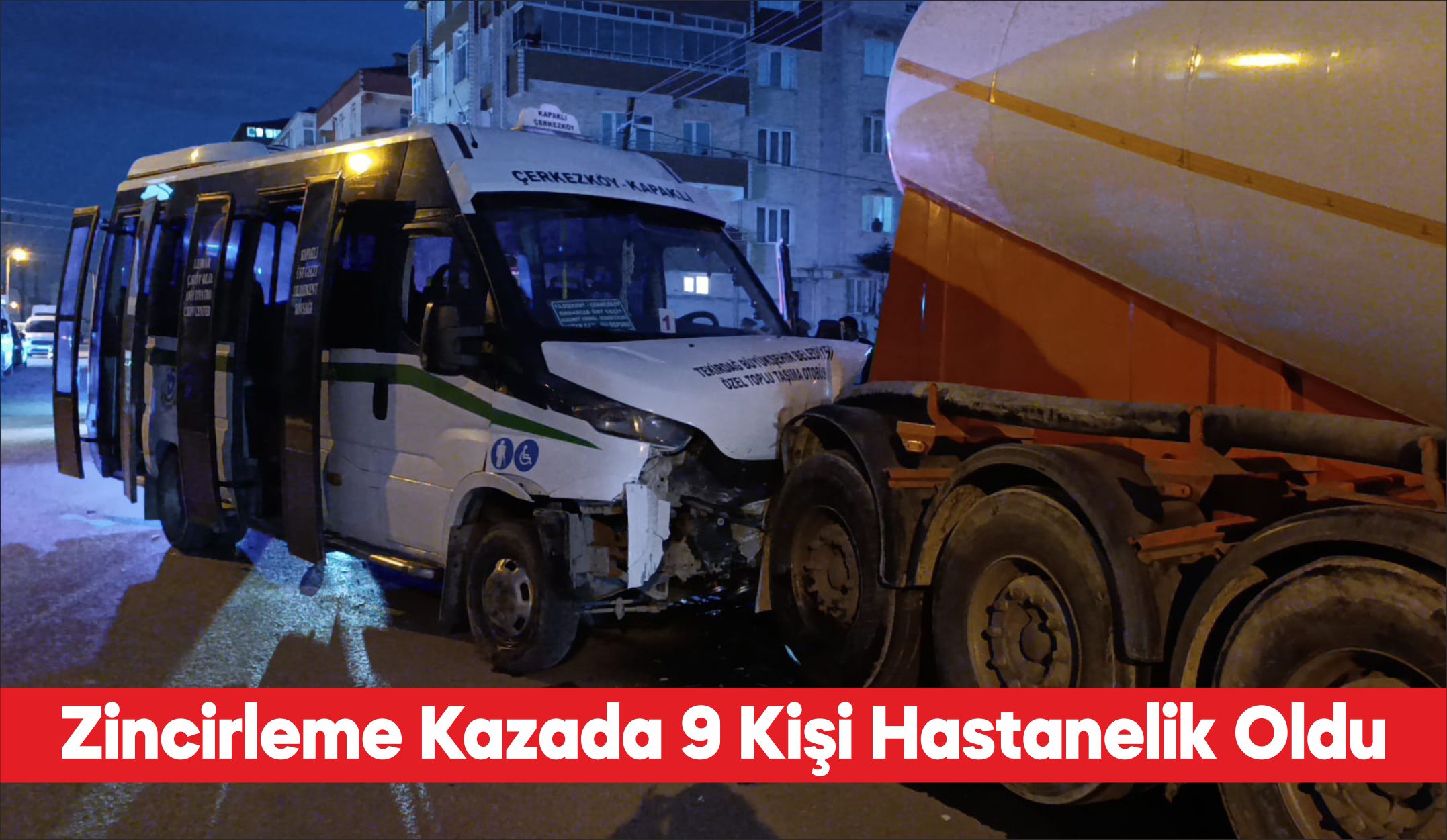 Tekirdağ’ın Kapaklı ilçesinde zincirleme trafik kazasında 9 kişi yaralandı. Cumhuriyet