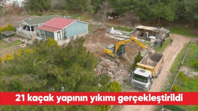Çanakkale’de kaçak yapıldığı tespit edilen 21 yapının yıkımı gerçekleştirildi. Valilikten