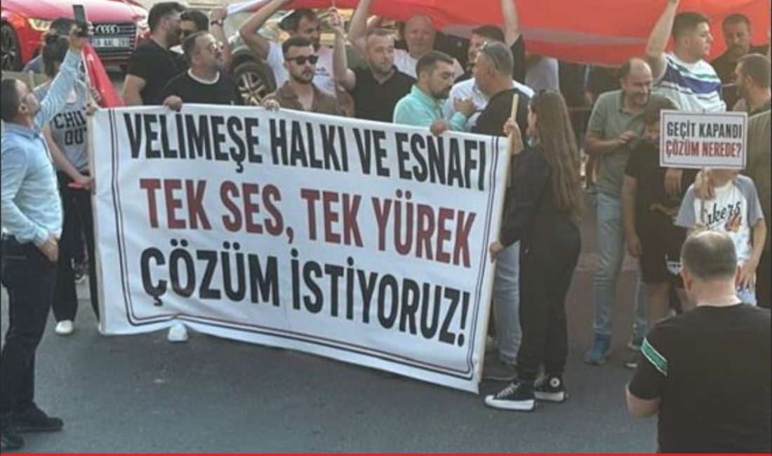 Tekirdağ’ın Ergene ilçesine bağlı Velimeşe Mahallesi’nde hemzemin geçidin yaya ve