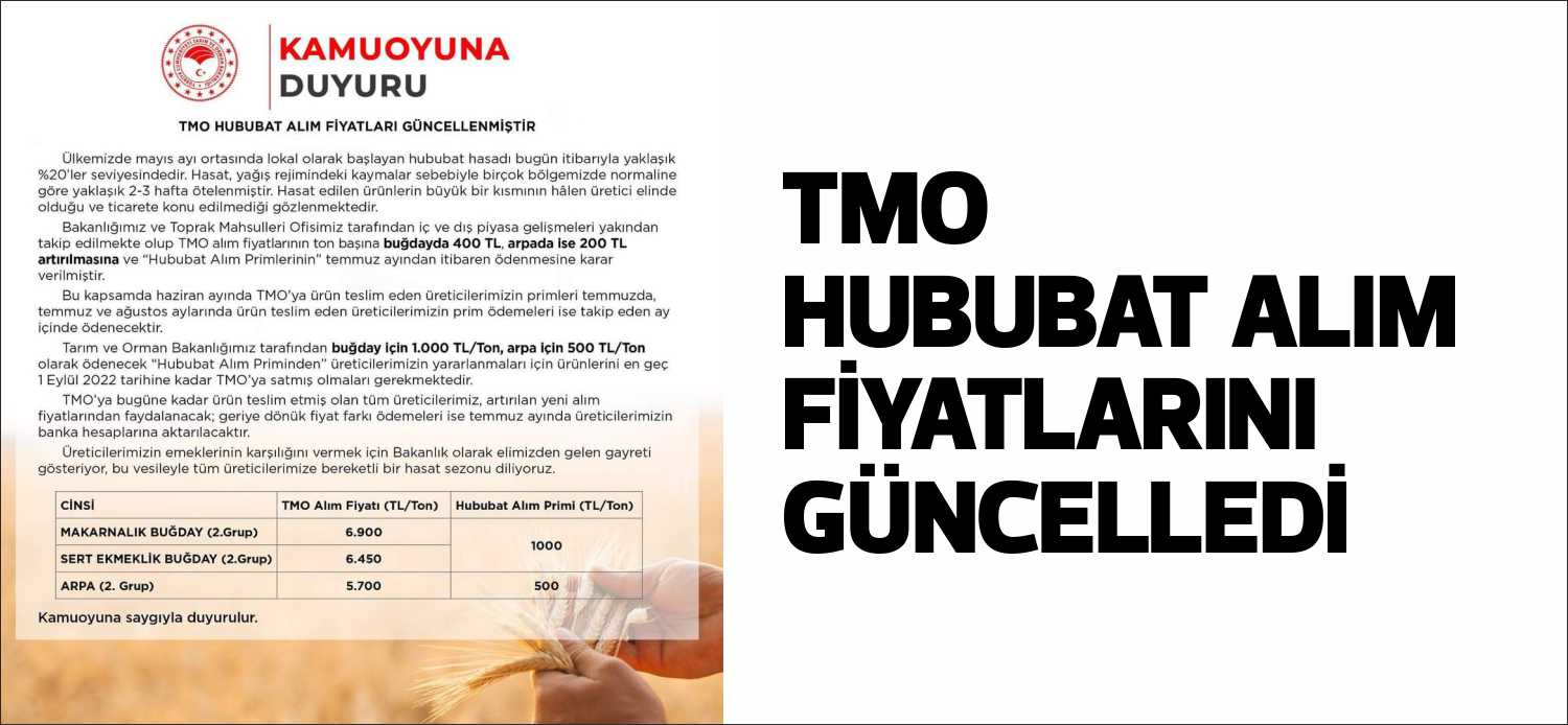 Tarım ve Orman Bakanı Vahit Kirişci, Tarım Mahsulleri Ofisi’nin hububat