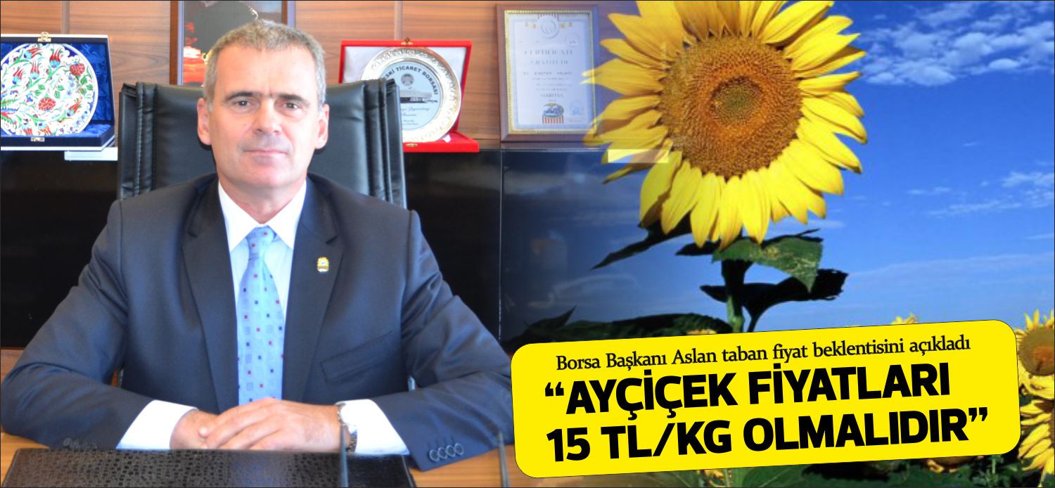 Türkiye’nin %13 ayçiçeği ihtiyacını karşılayan Edirne’de; ayçiçeği hasadı başlarken, henüz