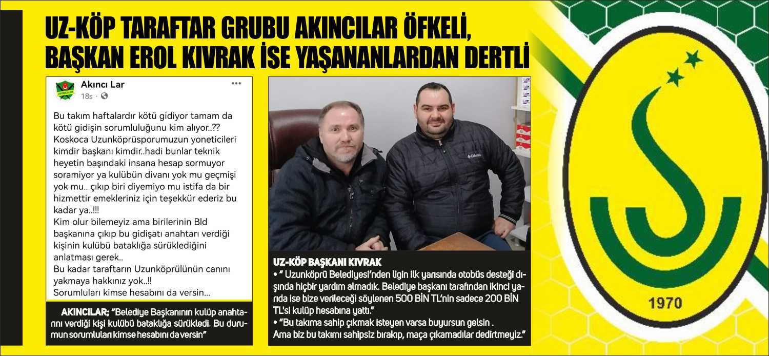 AKINCILAR; “Belediye Başkanının kulüp anahtarını verdiği kişi kulübü bataklığa sürükledi.