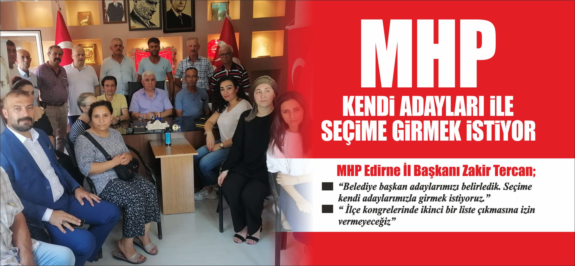 Milliyetçi Hareket Partisi İl Başkanı Zakir Tercan, parti binasında basın