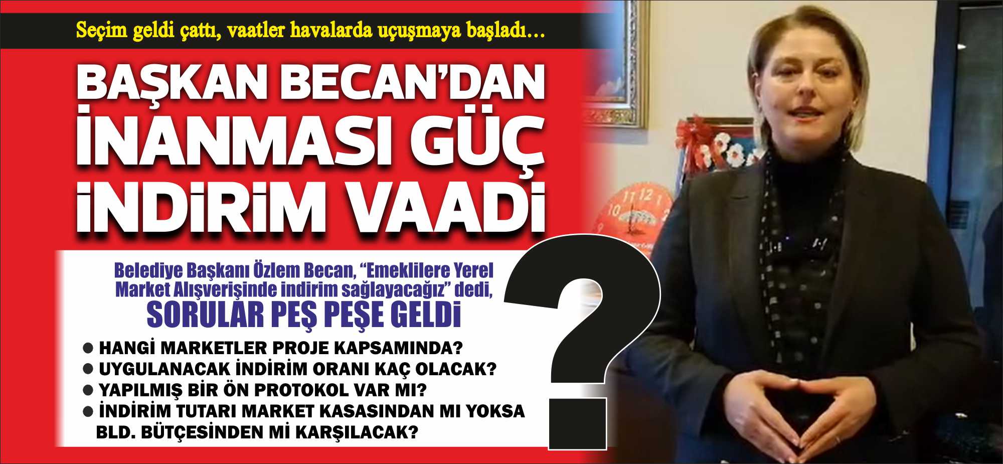 Belediye Başkanı Özlem Becan, “emeklilere yerel market alışverişinde indirim sağlayacağız”