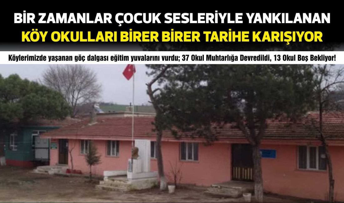 Köylerimizde yaşanan göç dalgası eğitim yuvalarını vurdu; 37 Okul Muhtarlığa