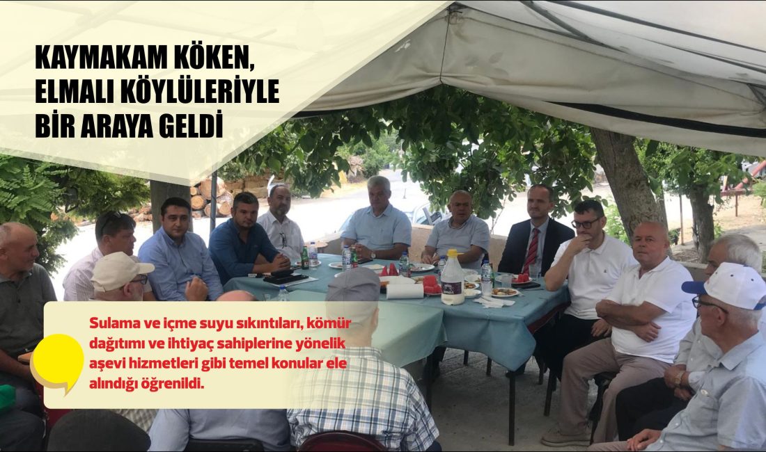 Uzunköprü Kaymakamı Muammer Köken, ilçe müdürleriyle birlikte Elmalı Köyü’ne bir