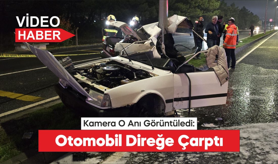kaza, otomobilin refüjde bulunan aydınlatma direğine çarpması sonucu meydana geldi.