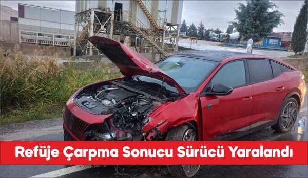 Kırklareli'nde refüje çarpan otomobil sürücüsü yaralandı.