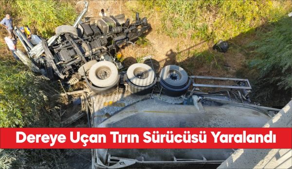 Kırklareli'nde köprüden dereye düşen tırın sürücüsü yaralandı.