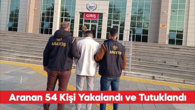İl Emniyet MüdürlüğüTekirdağ'da çeşitli suçlardan aranan 54 kişi tutuklandı