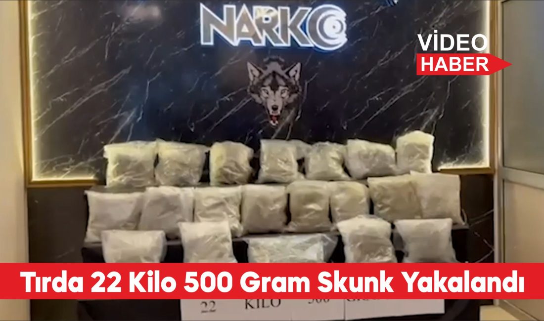 Edirne’de Hamzabeyli Sınır Kapısı’ndan giriş yapan bir tırda 22 kilo