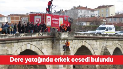 Kırklareli’nin Lüleburgaz ilçesinde dere yatağında erkek cesedi bulundu.Lüleburgaz Deresi taş