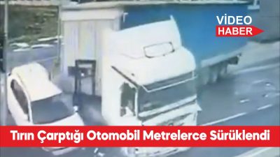 Tekirdağ’ın Ergene ilçesinde, kırmızı ışık ihlali yaptığı iddia edilen tırın