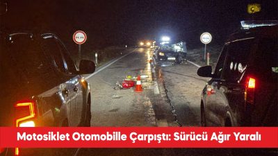 Kırklareli’nde otomobil ile çarpışan motosikletin sürücüsü ağır yaralandı. R.F’nin kullandığı