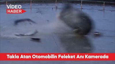 Edirne’de kontrolden çıkan otomobilin takla atması güvenlik kamerasınca kaydedildi. Kapıkule