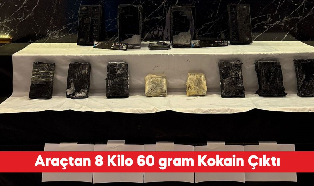 Edirne’de bir araçta 8 kilo 60 gram kokain ele geçirildi,