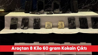 Edirne’de bir araçta 8 kilo 60 gram kokain ele geçirildi,