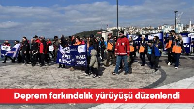 Çanakkale’de, 1-7 Mart Deprem Haftası etkinlikleri kapsamında “Deprem Farkındalık Yürüyüşü”