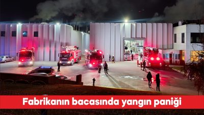 Tekirdağ’ın Çerkezköy ilçesinde bir fabrikanın bacasında çıkan yangın itfaiye ekiplerince