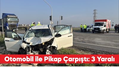 Edirne’de otomobil ile pikabın çarpışması sonucu 3 kişi yaralandı. S.S’nin