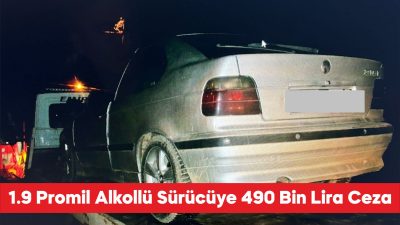 Edirne’nin Uzunköprü ilçesinde polisin “dur” ihtarına uymayarak kaçan alkollü sürücü