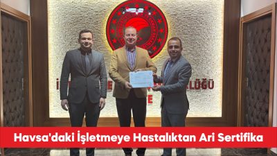 Edirne Tarım ve Orman Müdürlüğünce hayvancılık işletmesine hastalıktan ari sertifikası