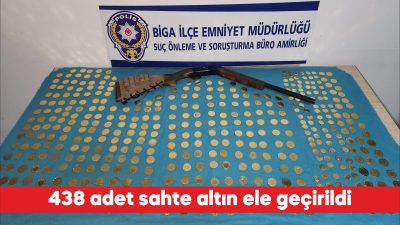 Çanakkale’nin Biga ilçesinde bir kuyumcuya sahte altın satmaya çalıştığı iddia