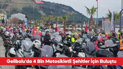 Gelibolu Yarımadası’nda motosiklet tutkunları tarafından Çanakkale şehitlerine saygı sürüşü gerçekleştirildi.