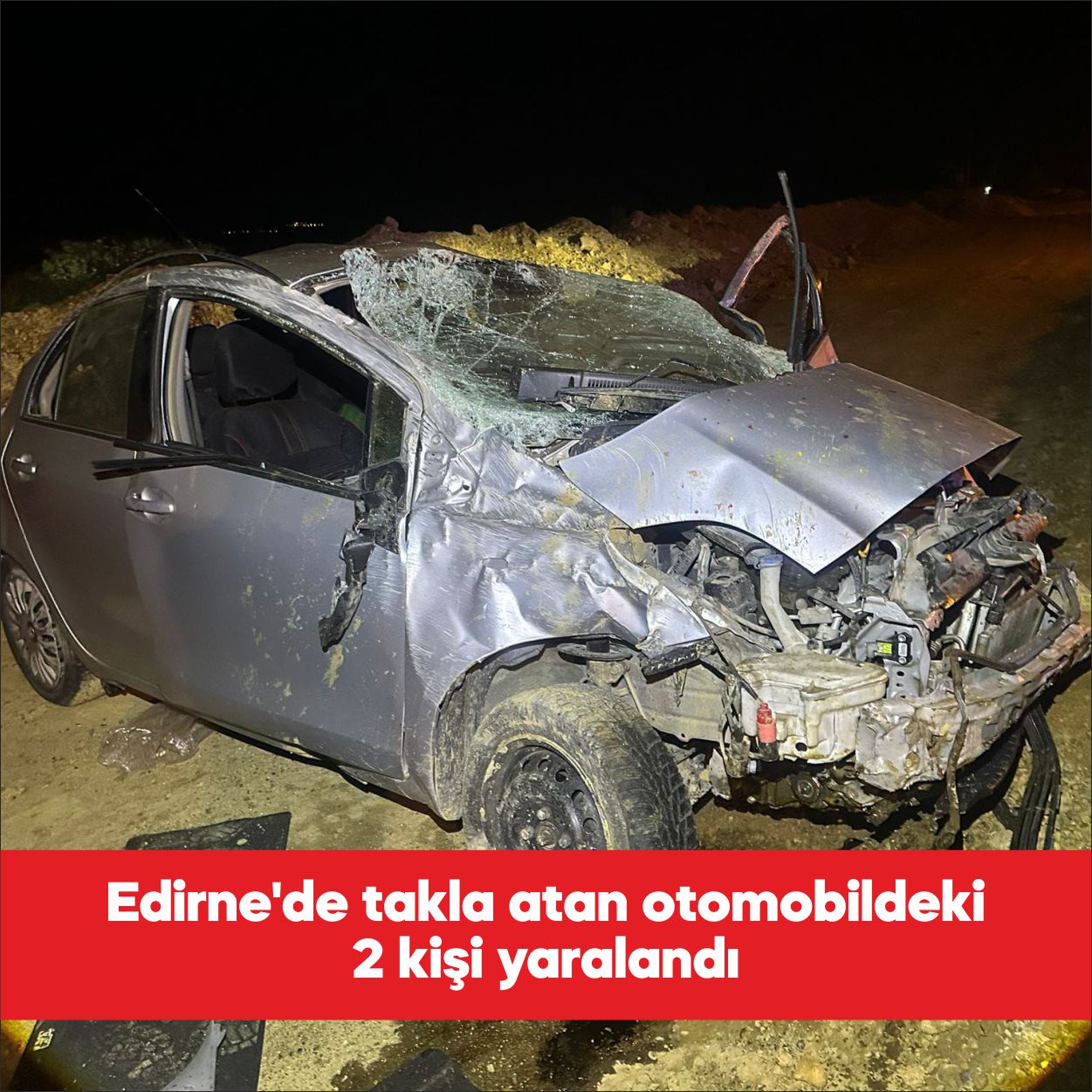 Edirne’nin Keşan ilçesinde takla atan otomobilde bulunan 2 kişi yaralandı.