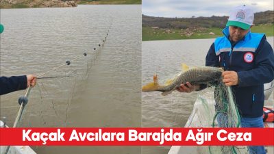 Kırklareli’nde kaçak avcılıkla mücadele kapsamında baraj gölüne serilen 650 metre