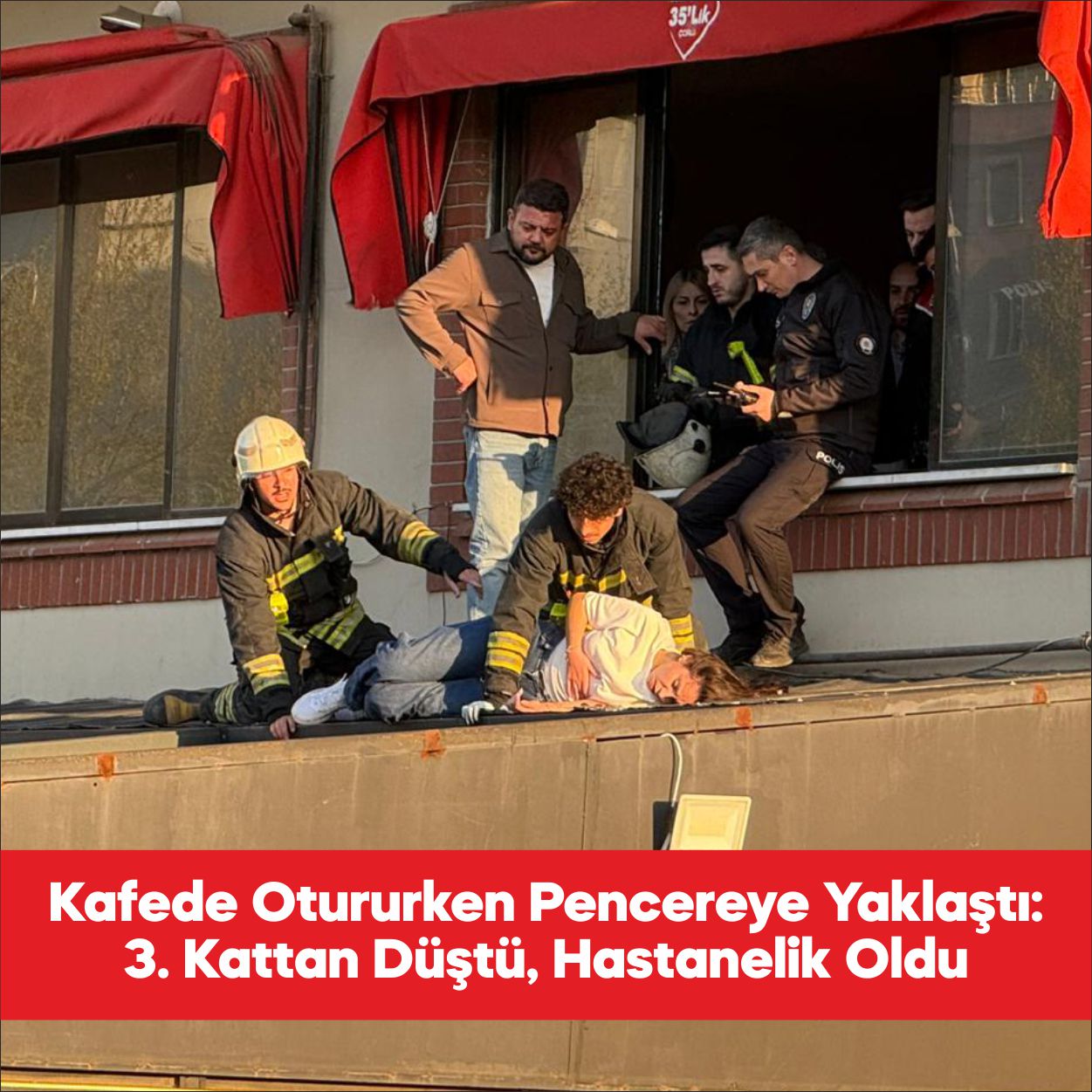 Tekirdağ’ın Çorlu ilçesinde bir kafenin 3’üncü katından düşen kadın yaralandı.