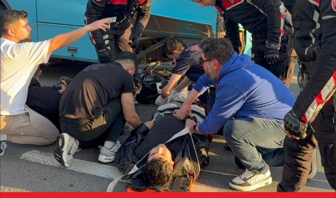 Tekirdağ’ın Çorlu ilçesinde durakta yolcu indiren belediye otobüsüne arkadan çarpan