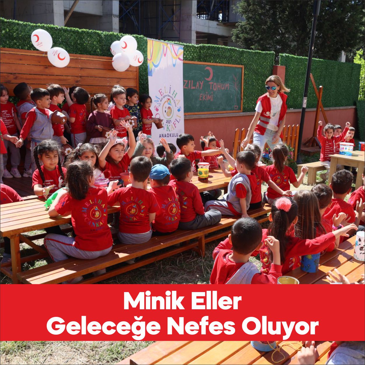 Edirne’de, Türk Kızılay ekipleri ve minikler tohumları toprakla buluşturdu. Meliha