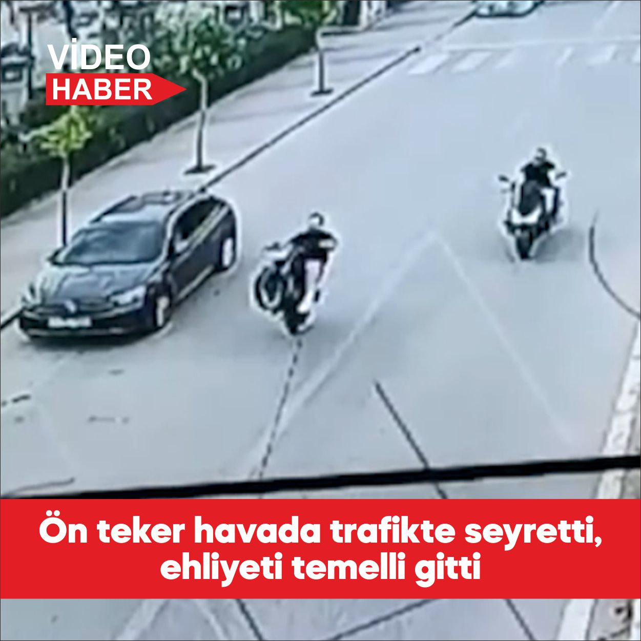 Edirne’nin Uzunköprü İlçesinde motosikleti tek teker üzerinde kullanan sürücünün ehliyeti
