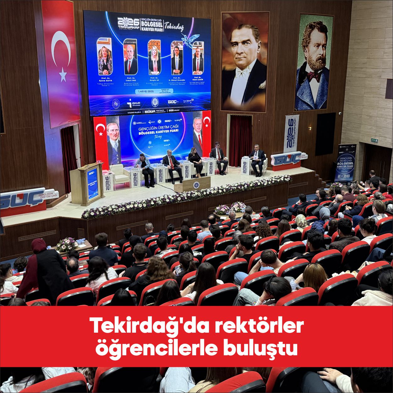 Tekirdağ’da “Trakya Kariyer Fuarı”nda rektörler üniversite öğrencileriyle bir araya geldi.