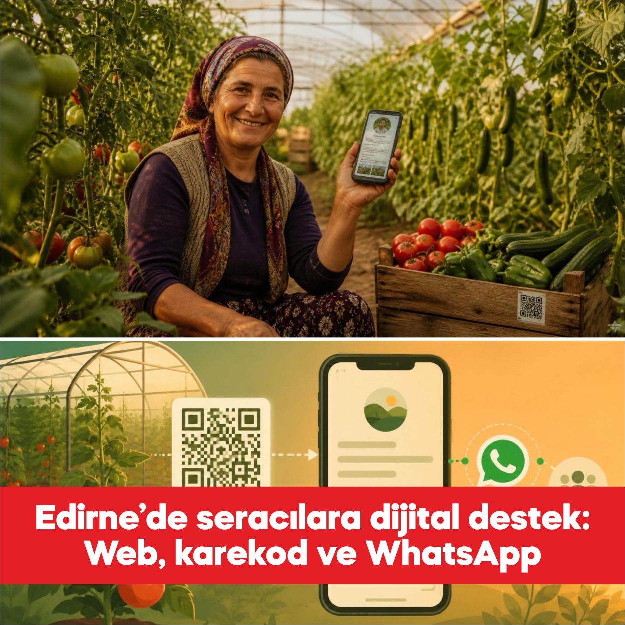 Edirne’de sera sebze üreticilerine yönelik dijital destek programı başlatıldı. İl