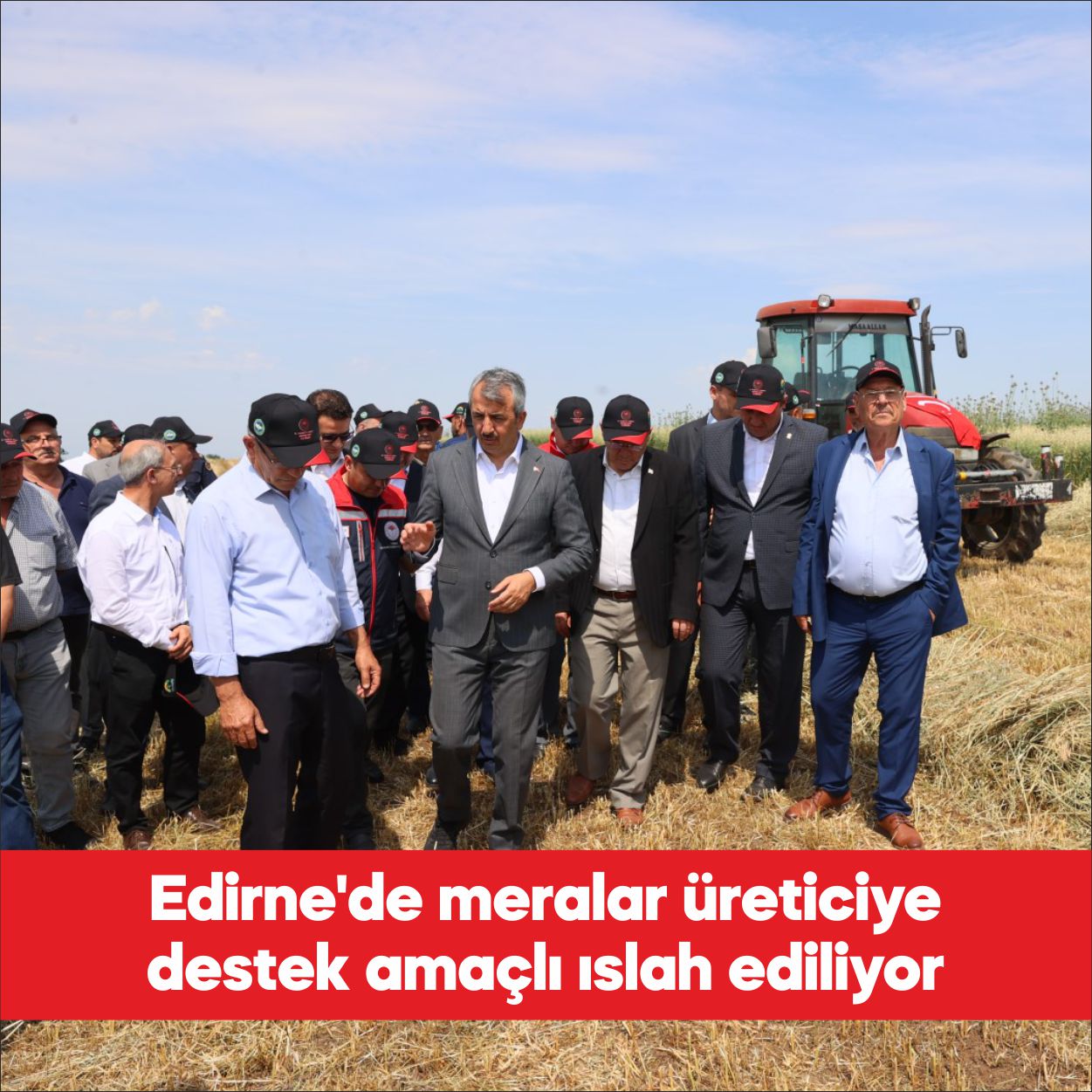 Edirne Valisi Yunus Sezer, mera ıslahı çalışmalarıyla hayvancılıkla uğraşan üreticilerin