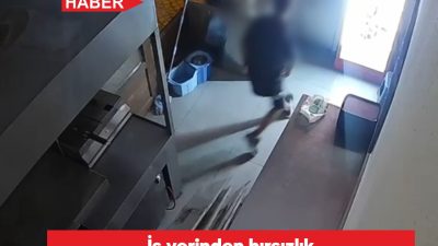 Edirne’de iş yerinden para ve cep telefonu çalınması, güvenlik kamerasınca