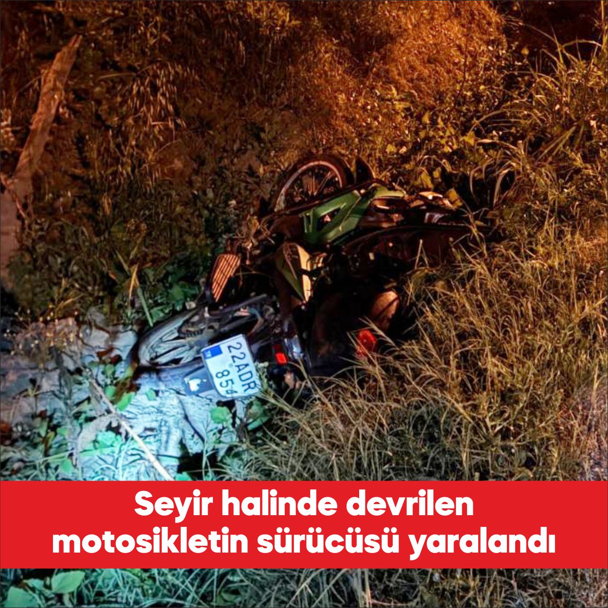 Edirne’nin Uzunköprü ilçesinde seyir halinde devrilen motosikletin sürücüsü yaralandı. Türkobası