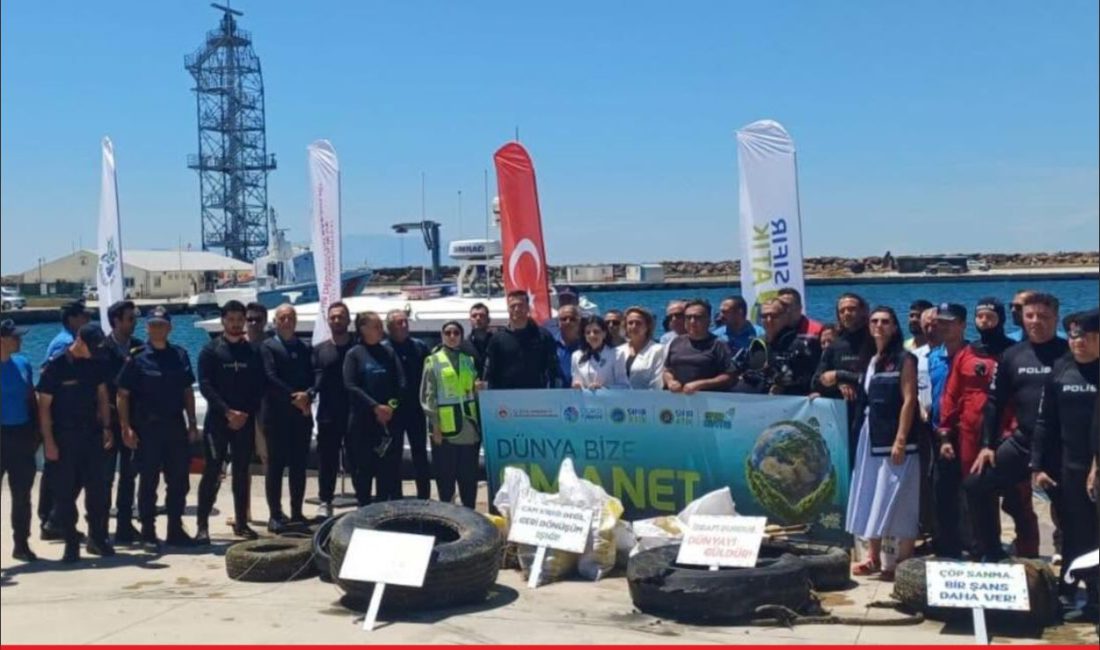 Edirne’nin Enez ilçesinde Türkiye Çevre Haftası etkinlikleri kapsamında düzenlenen deniz