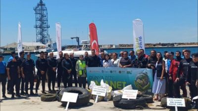 Edirne’nin Enez ilçesinde Türkiye Çevre Haftası etkinlikleri kapsamında düzenlenen deniz