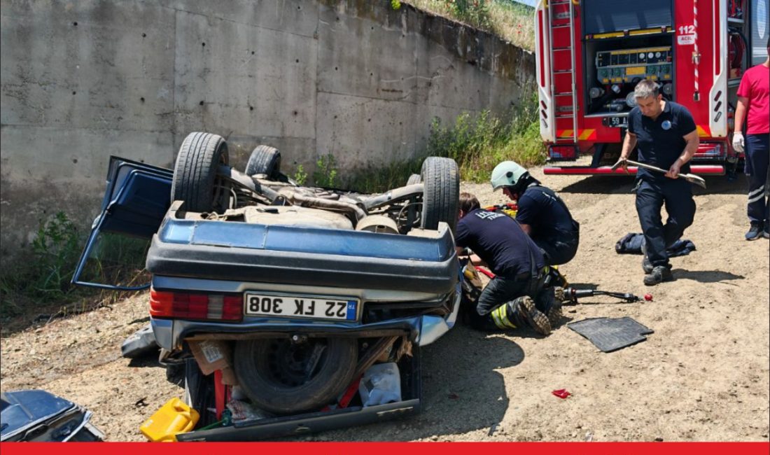 Tekirdağ’ın Malkara ilçesinde otomobilin menfeze düşmesi sonucu 1 kişi hayatını