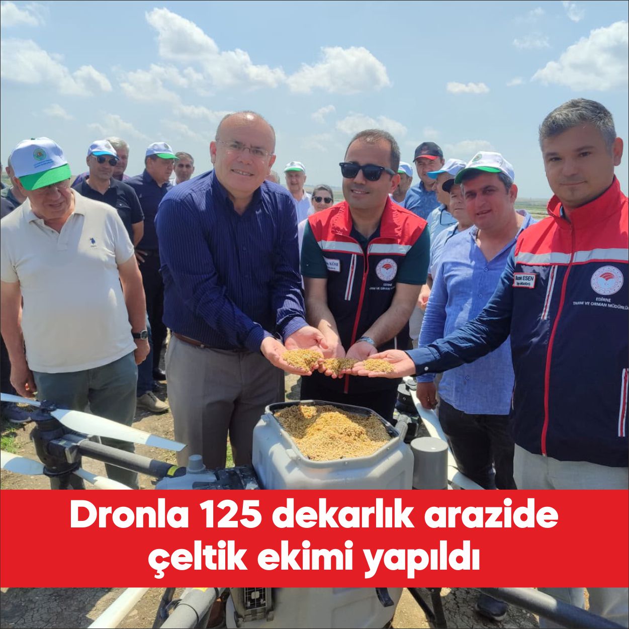 Edirne’nin Uzunköprü ilçesinde dronla çeltik ekimi yapıldı. Ergene Ovası’nda yer