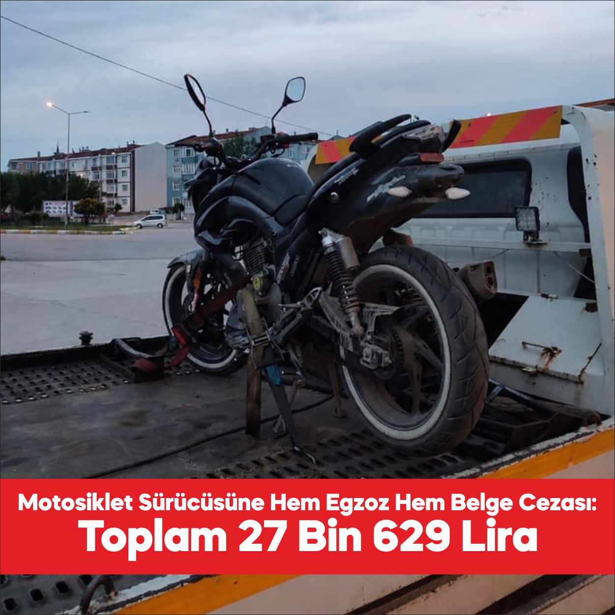 Edirne’nin Uzunköprü ilçesinde abart egzoz kullanarak çevreyi rahatsız eden motosiklet