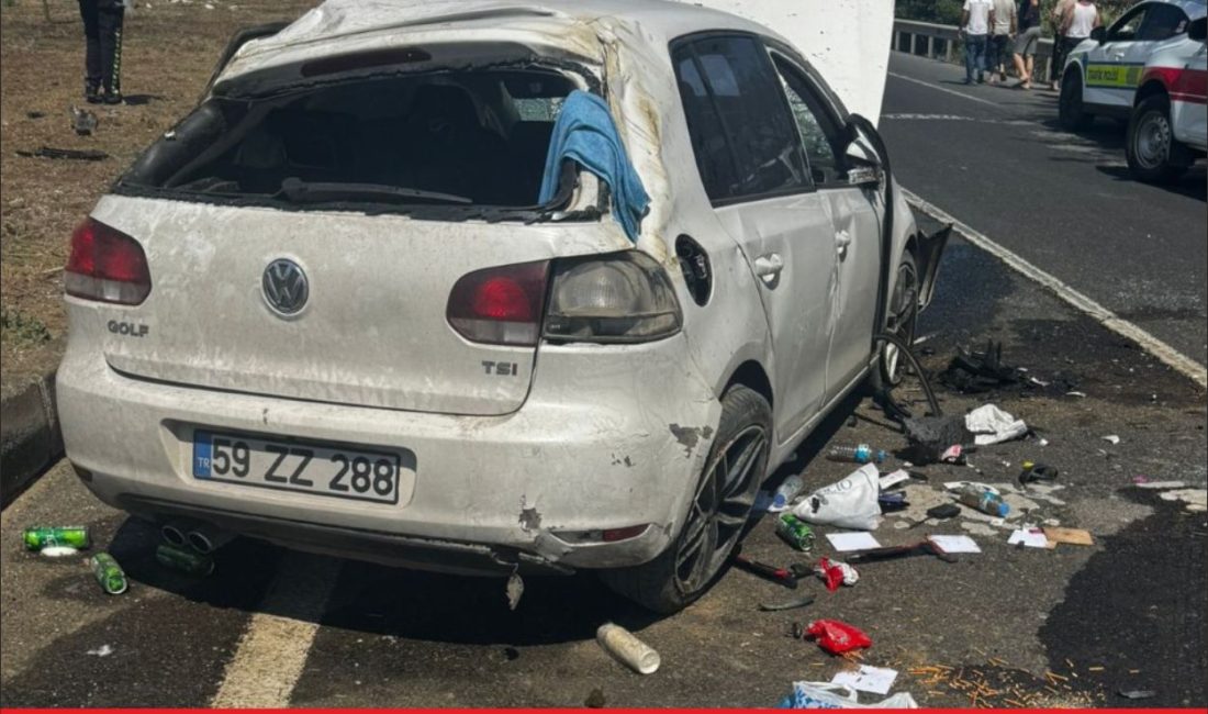Tekirdağ’da otomobilin devrilmesi sonucu 5 gün sonra düğün yapacak çift