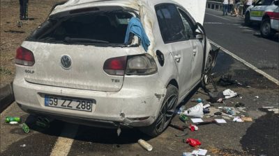 Tekirdağ’da otomobilin devrilmesi sonucu 5 gün sonra düğün yapacak çift