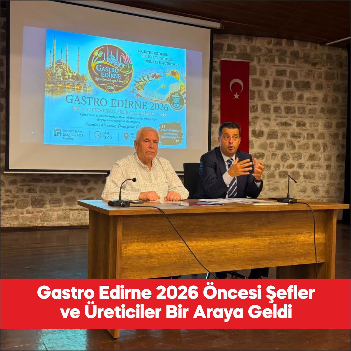 Edirne’de 18-20 Eylül tarihlerinde düzenlenecek Gastro Edirne 2026 kapsamında “Şefler
